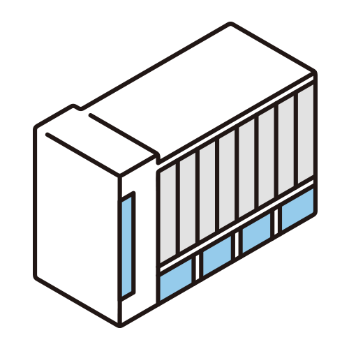 白い建物のイラスト